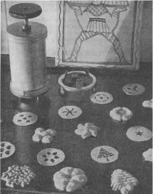Christmas Cookie Designs from Boston Cooking School Cook Book 1945